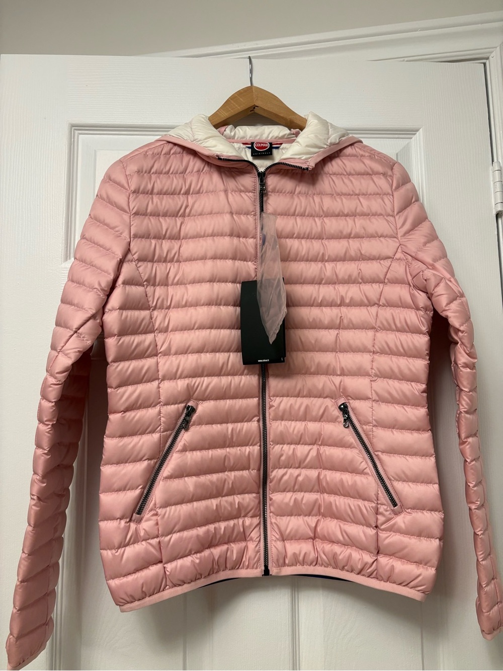 Colmar Light Pink Quilted Puffer Jacket with Hood